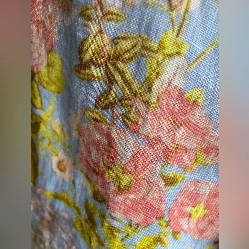 NWT Joie Floral Button-Up Linen Shirt Large - Picture 11 of 11